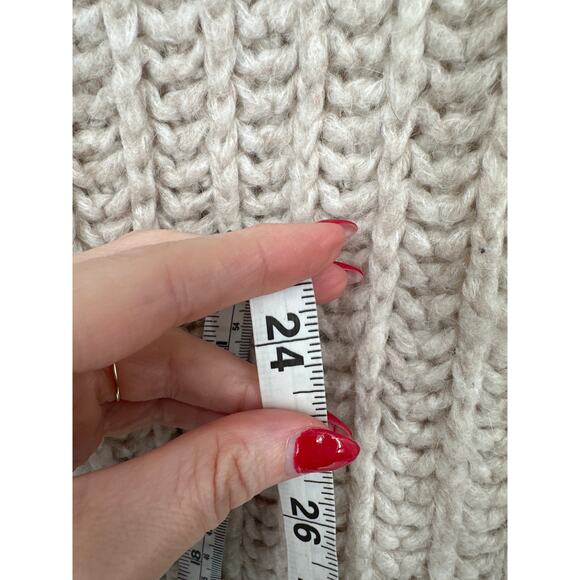 Free People Sweater Womens XS Beige Chunky Oversized Boxy Slouchy Wool Alpaca - Picture 6 of 7